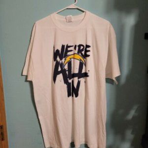 Los Angeles Chargers We're All In Fruit Of The Loam Cotton T-Shirt Size Men's XL